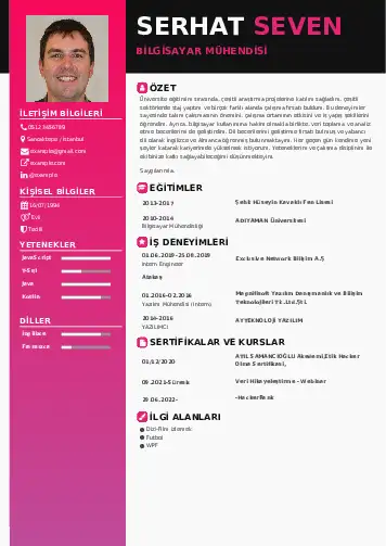 Bilgisayar Mühendisi CV Örnekleri cv indir